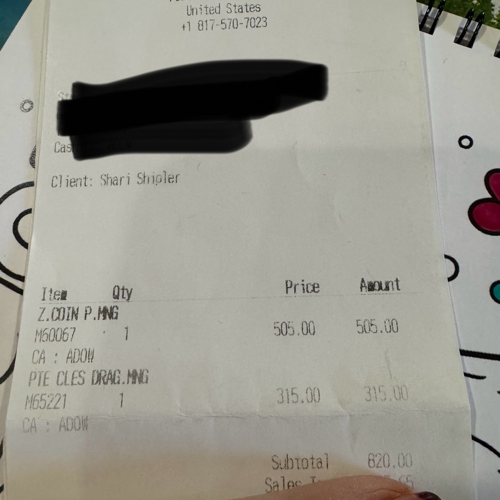 Louis Vuitton Monogram Brown Coin Purse with Gold Accents